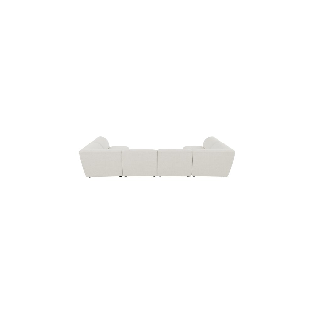 Miramar Cream Durable Linen Textured Modular Sectional