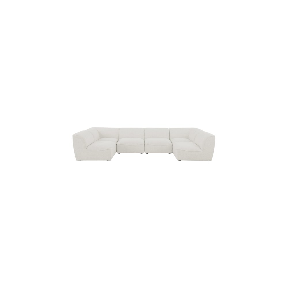 Miramar Cream Durable Linen Textured Modular Sectional
