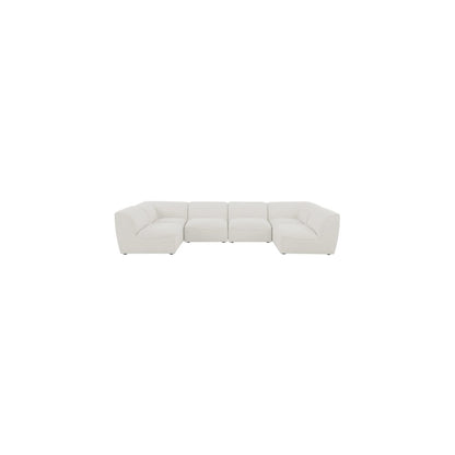 Miramar Cream Durable Linen Textured Modular Sectional