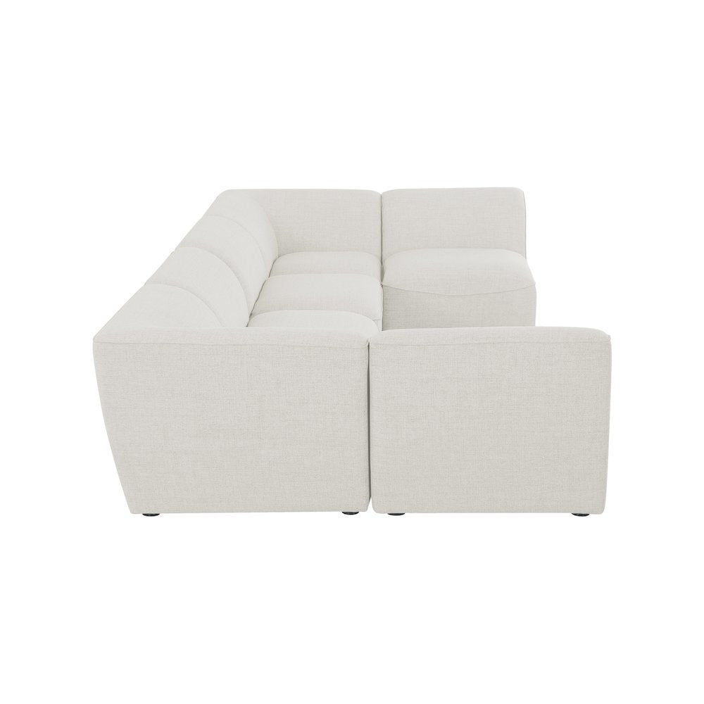 Miramar Cream Durable Linen Textured Modular Sectional