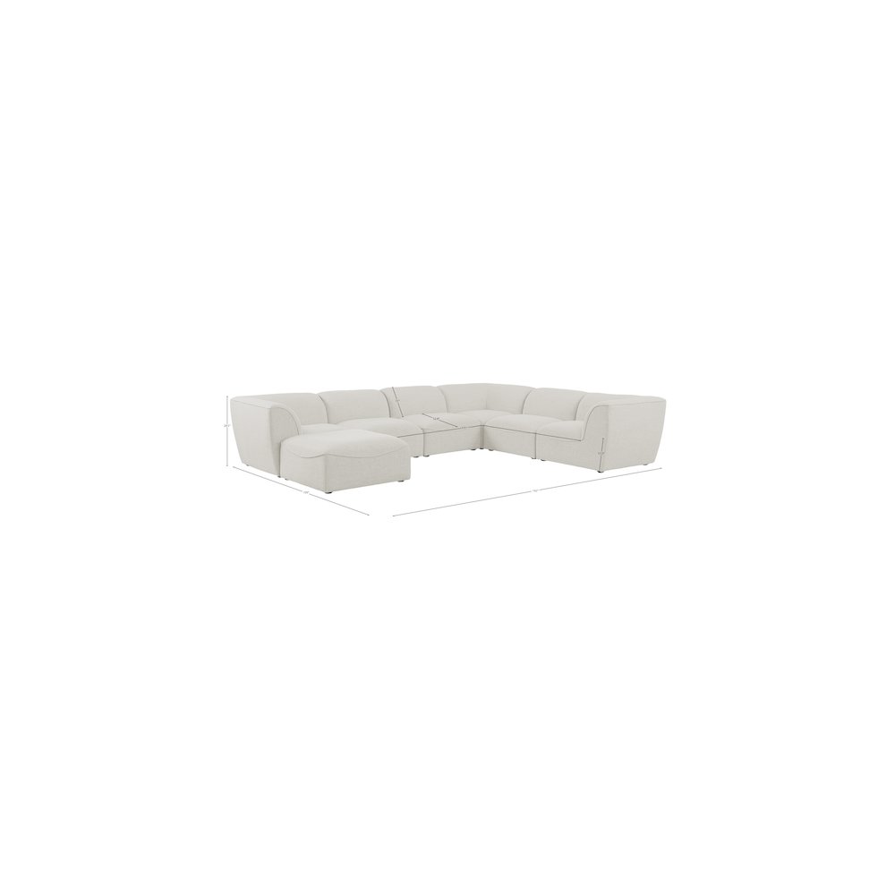 Miramar Cream Durable Linen Textured Modular Sectional