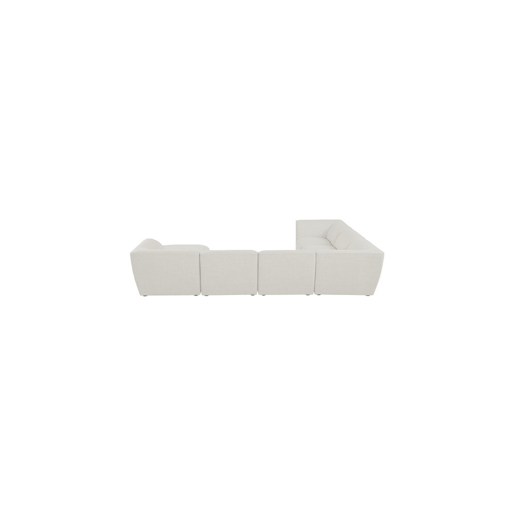 Miramar Cream Durable Linen Textured Modular Sectional