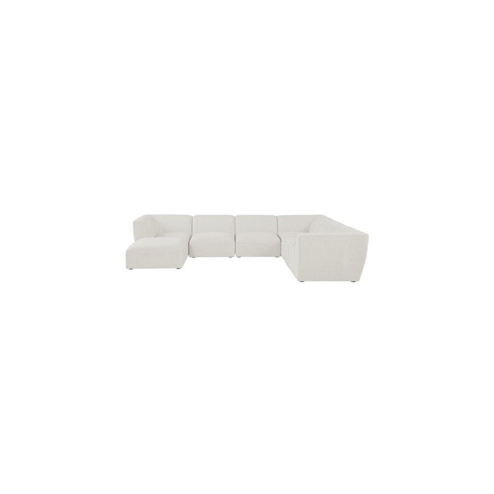 Miramar Cream Durable Linen Textured Modular Sectional