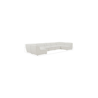 Miramar Cream Durable Linen Textured Modular Sectional