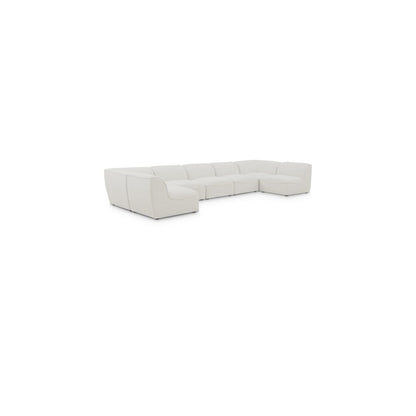 Miramar Cream Durable Linen Textured Modular Sectional