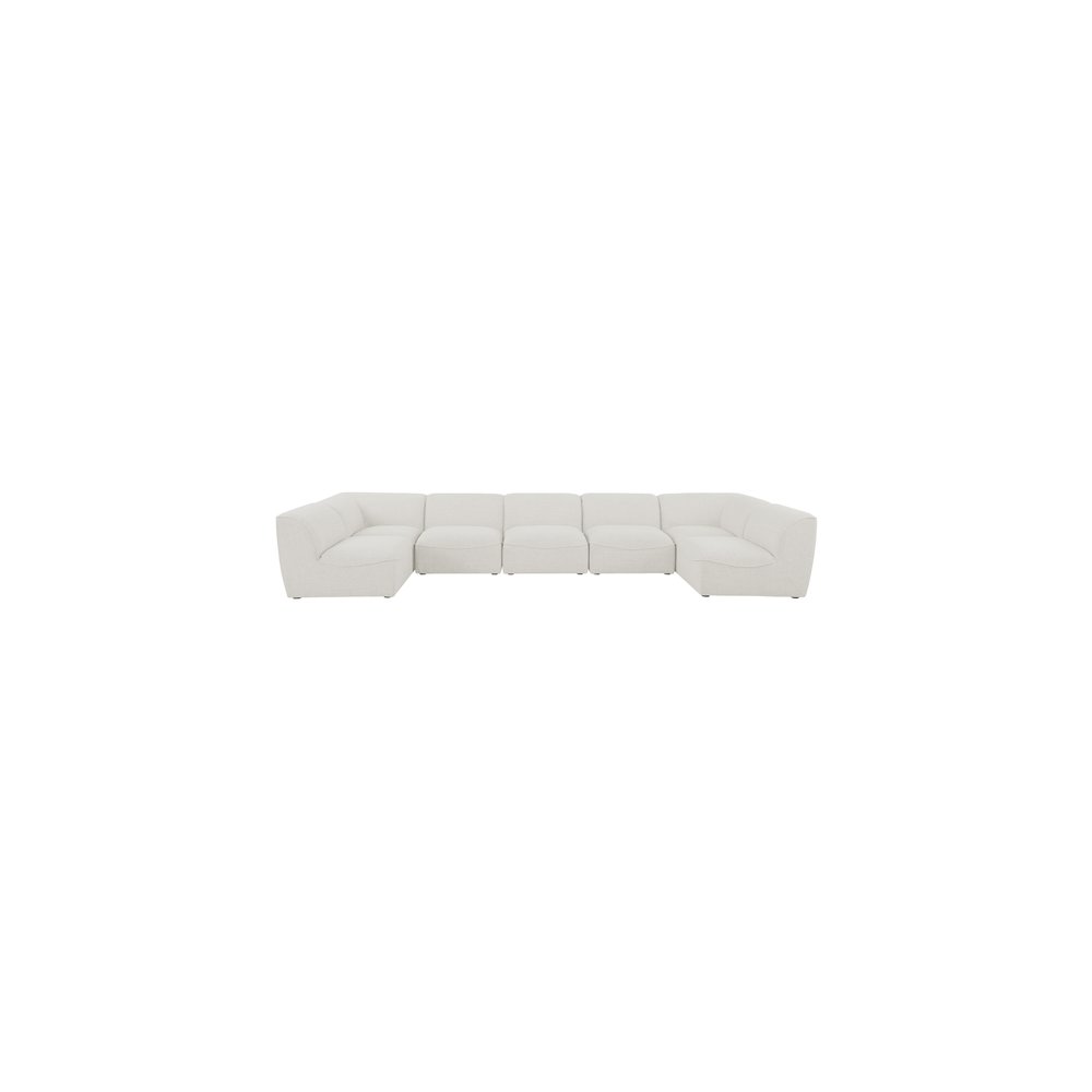 Miramar Cream Durable Linen Textured Modular Sectional