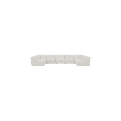 Miramar Cream Durable Linen Textured Modular Sectional