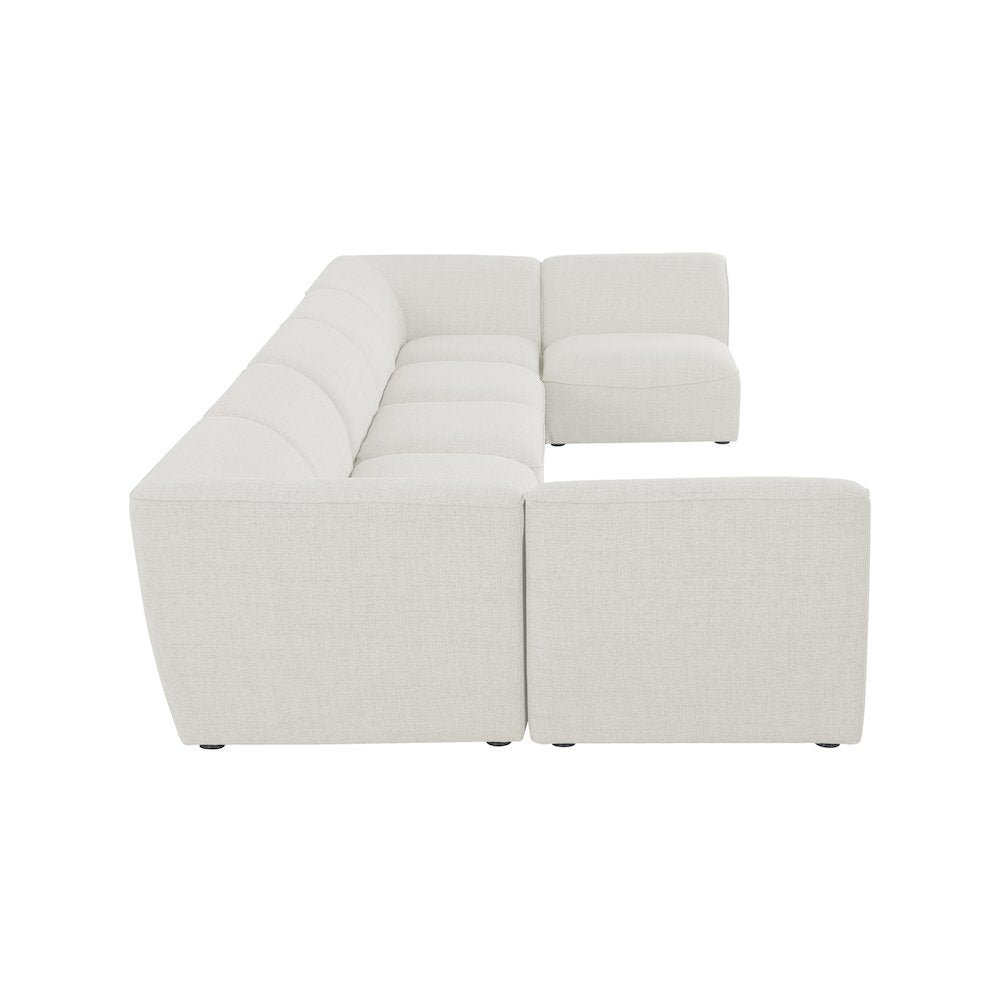 Miramar Cream Durable Linen Textured Modular Sectional