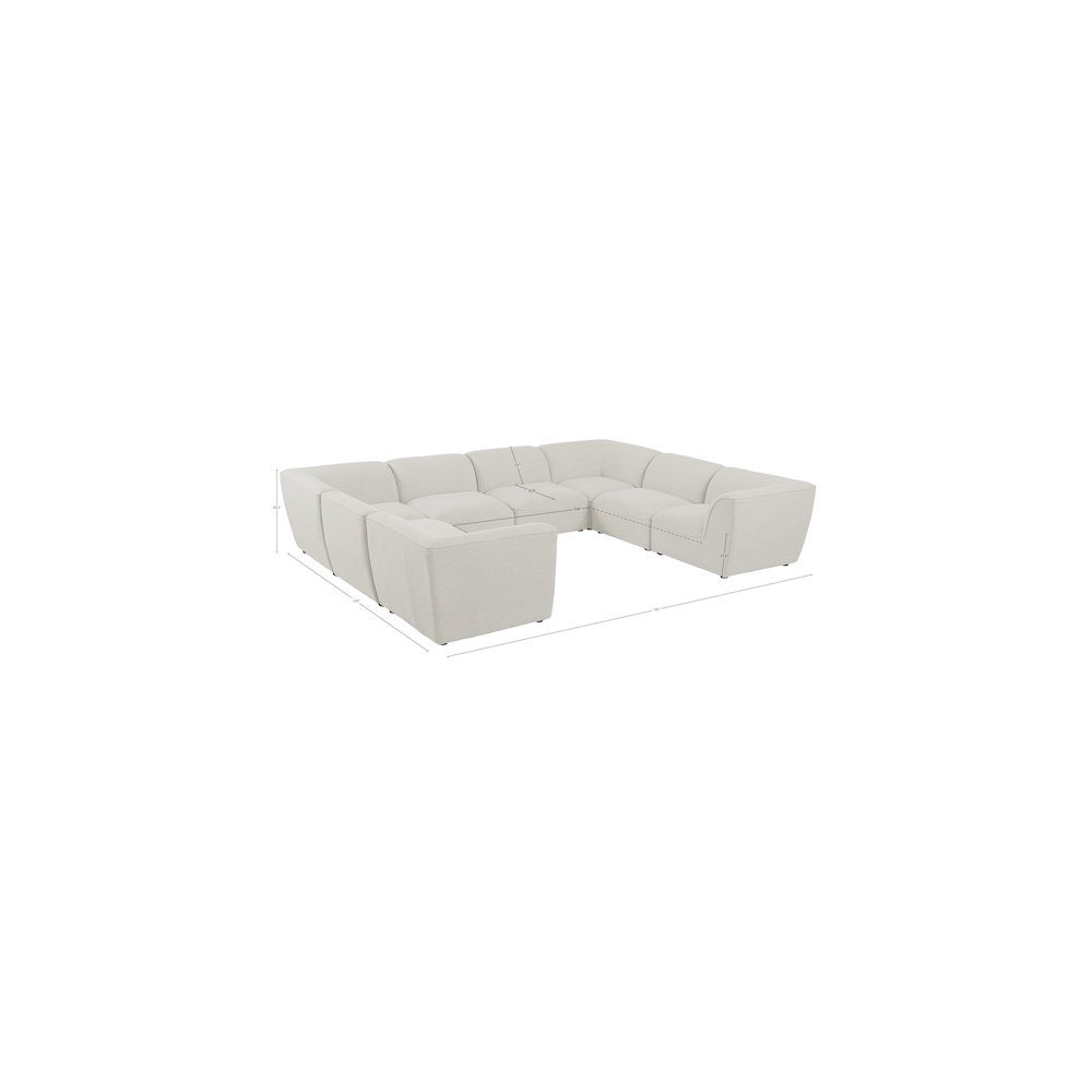 Miramar Cream Durable Linen Textured Modular Sectional