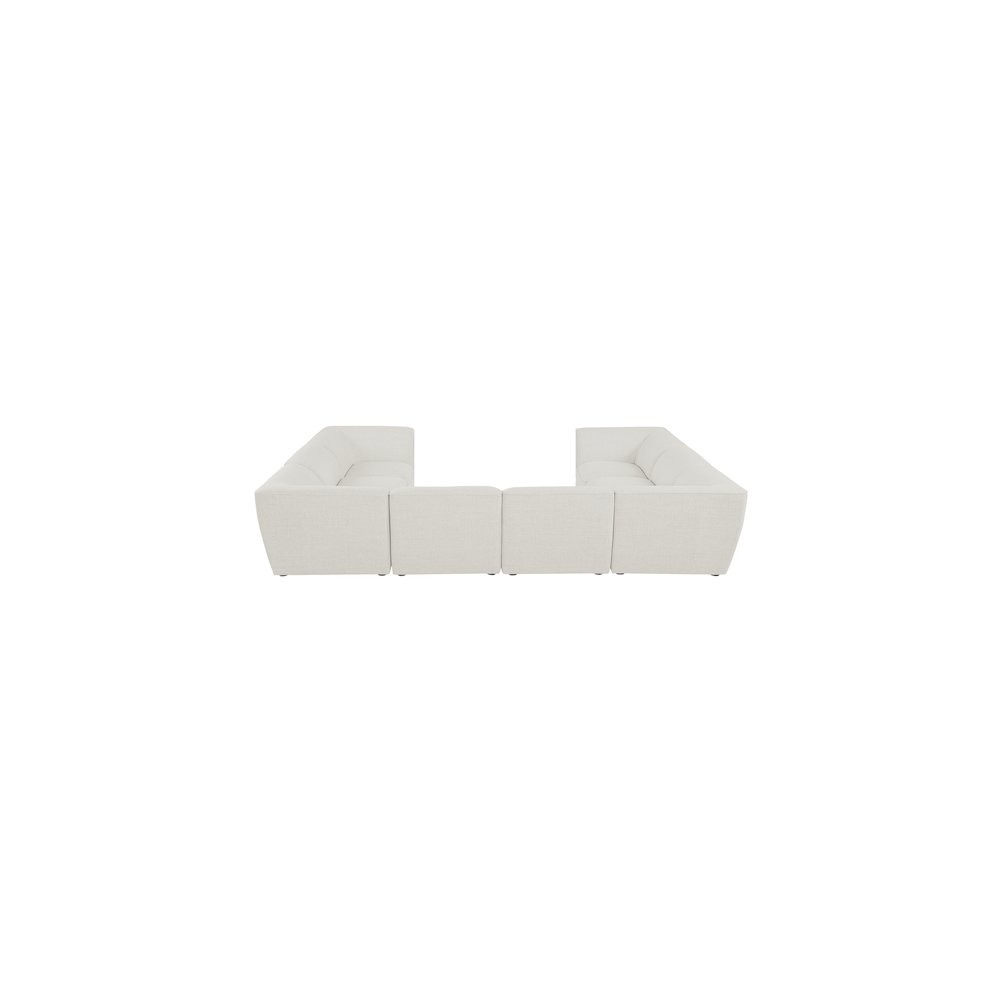 Miramar Cream Durable Linen Textured Modular Sectional