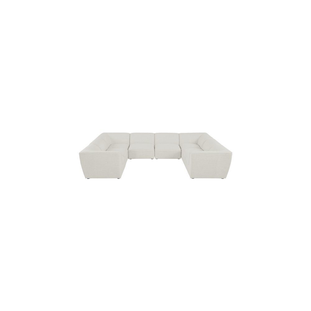 Miramar Cream Durable Linen Textured Modular Sectional