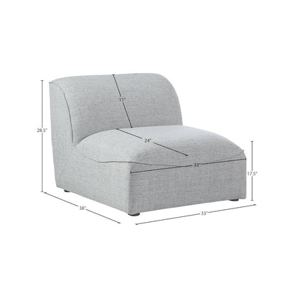 Miramar Grey Durable Linen Textured Armless