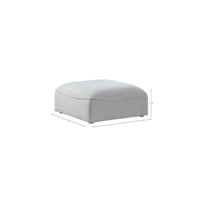 Miramar Grey Durable Linen Textured Ottoman