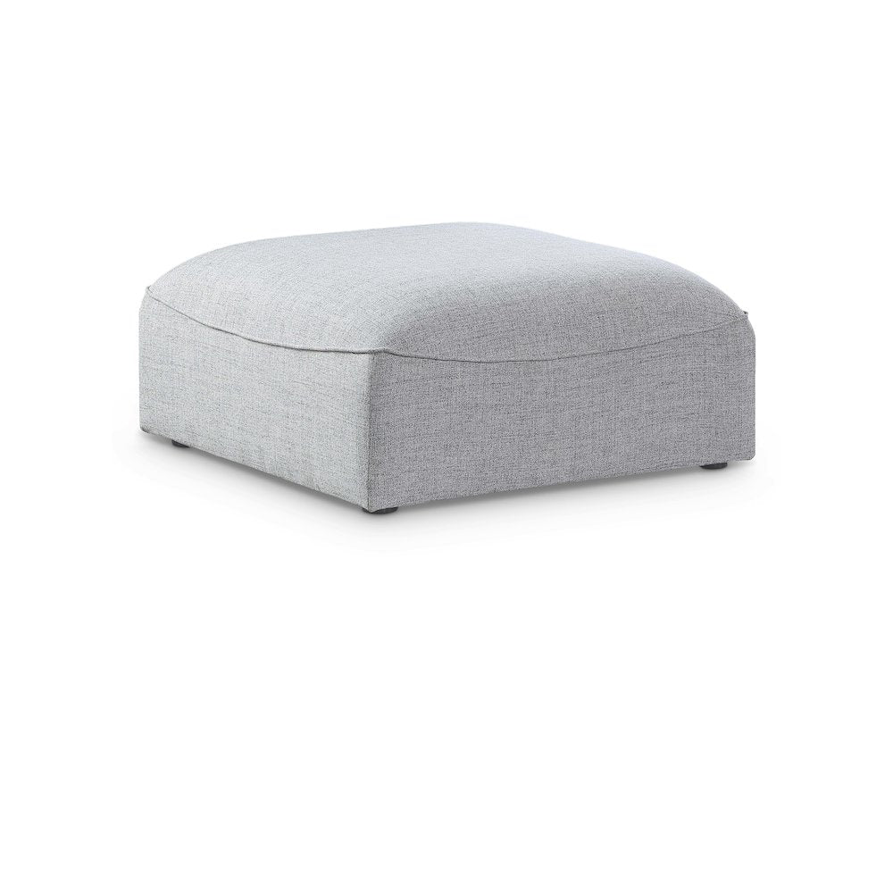 Miramar Grey Durable Linen Textured Ottoman