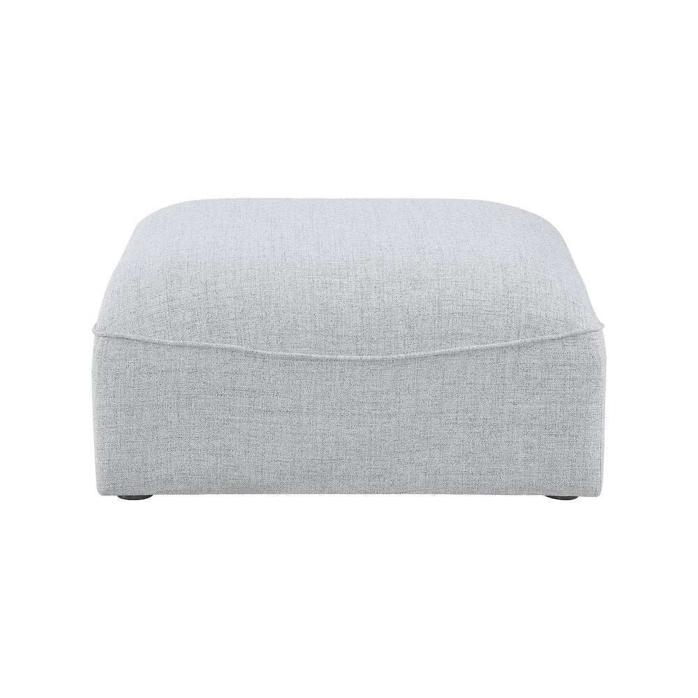 Miramar Grey Durable Linen Textured Ottoman