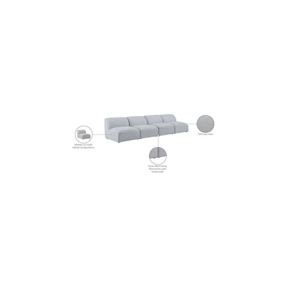Miramar Grey Durable Linen Textured Modular Sofa