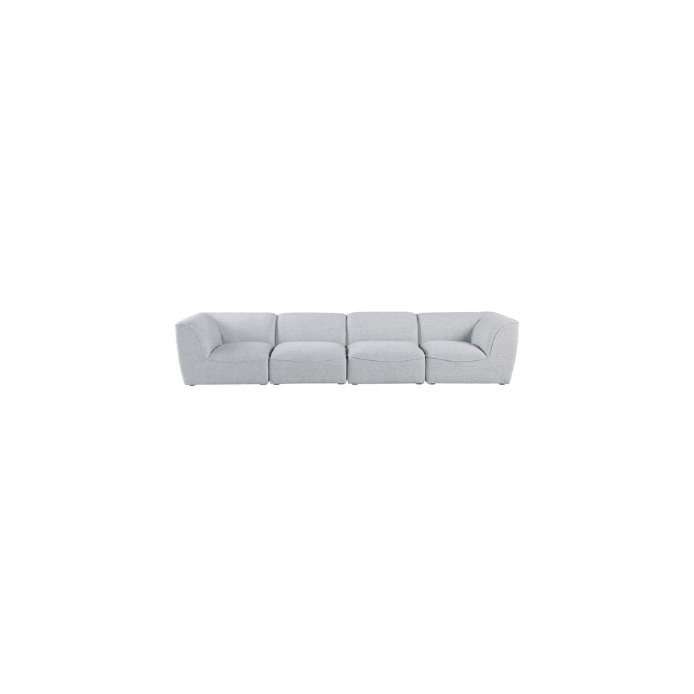 Miramar Grey Durable Linen Textured Modular Sofa