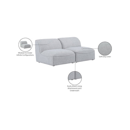 Miramar Grey Durable Linen Textured Modular Sofa