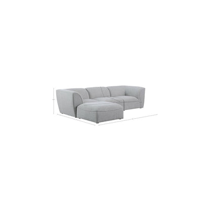 Miramar Grey Durable Linen Textured Modular Sectional