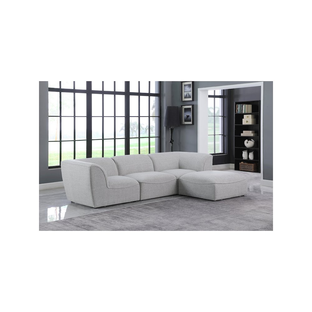 Miramar Grey Durable Linen Textured Modular Sectional