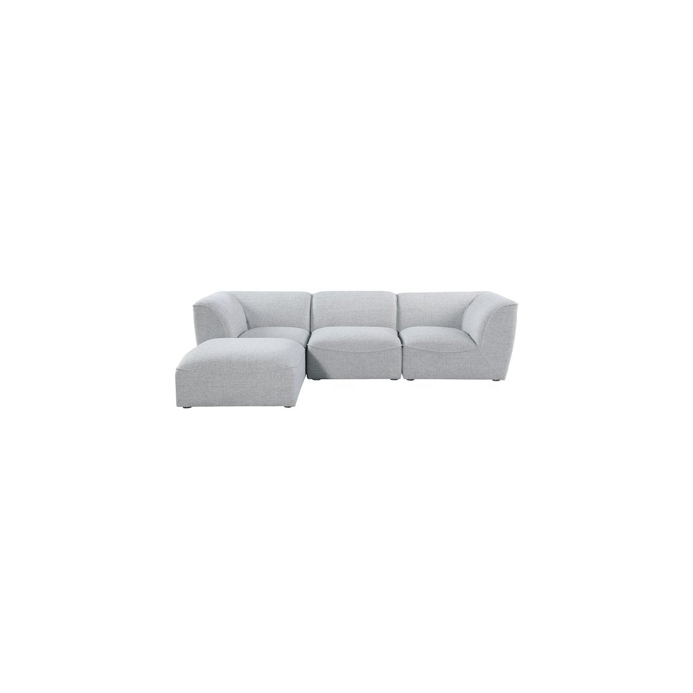 Miramar Grey Durable Linen Textured Modular Sectional