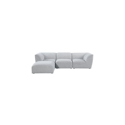Miramar Grey Durable Linen Textured Modular Sectional