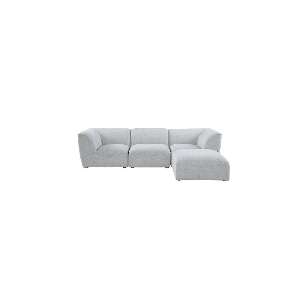 Miramar Grey Durable Linen Textured Modular Sectional