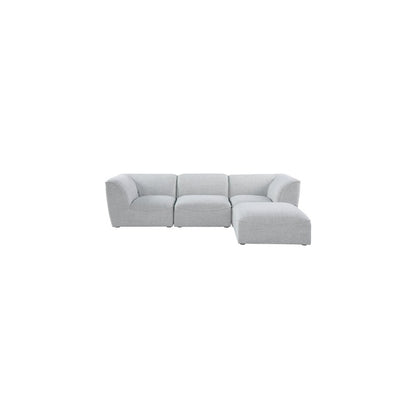 Miramar Grey Durable Linen Textured Modular Sectional