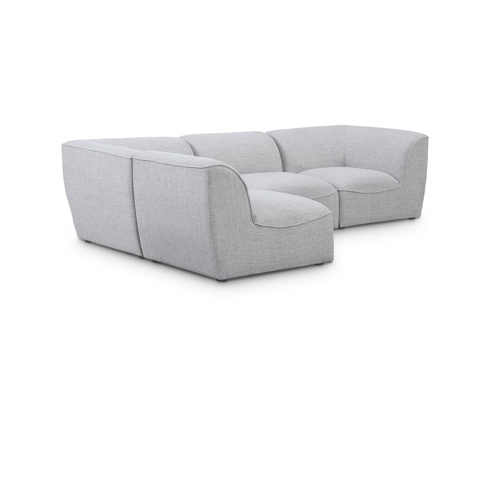 Miramar Grey Durable Linen Textured Modular Sectional