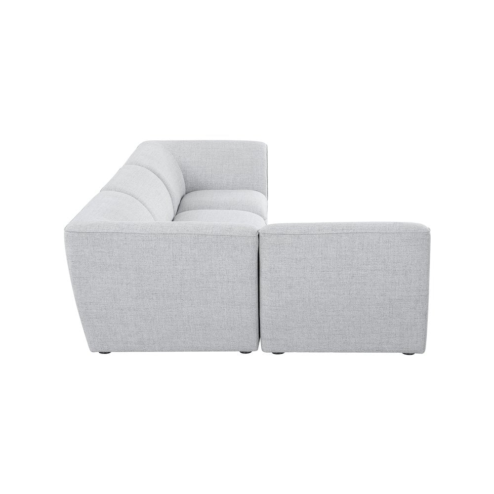 Miramar Grey Durable Linen Textured Modular Sectional