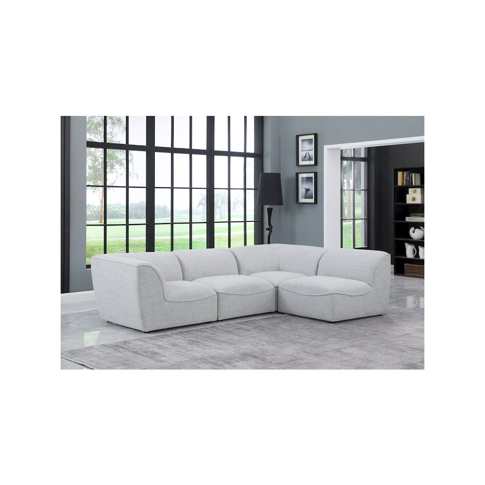 Miramar Grey Durable Linen Textured Modular Sectional