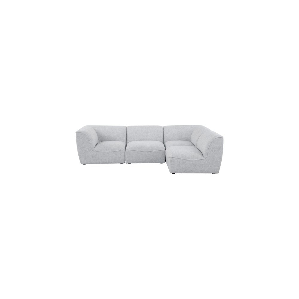 Miramar Grey Durable Linen Textured Modular Sectional