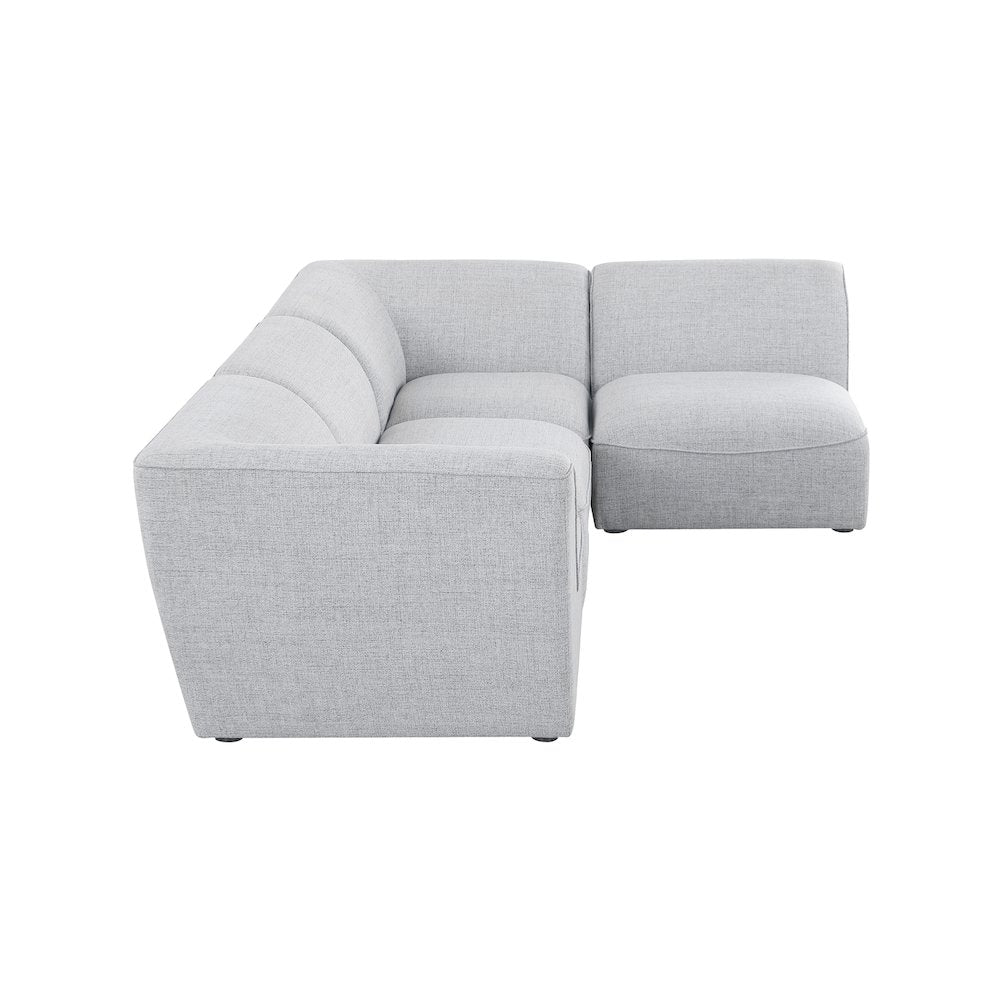 Miramar Grey Durable Linen Textured Modular Sectional