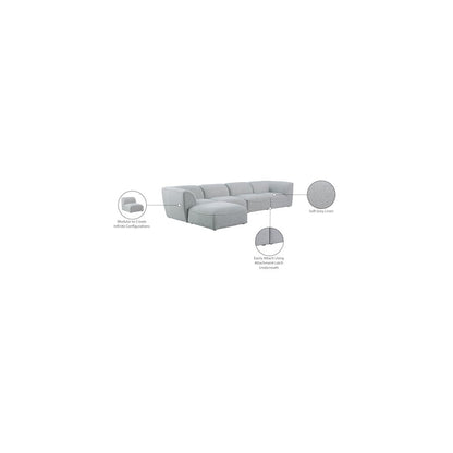 Miramar Grey Durable Linen Textured Modular Sectional