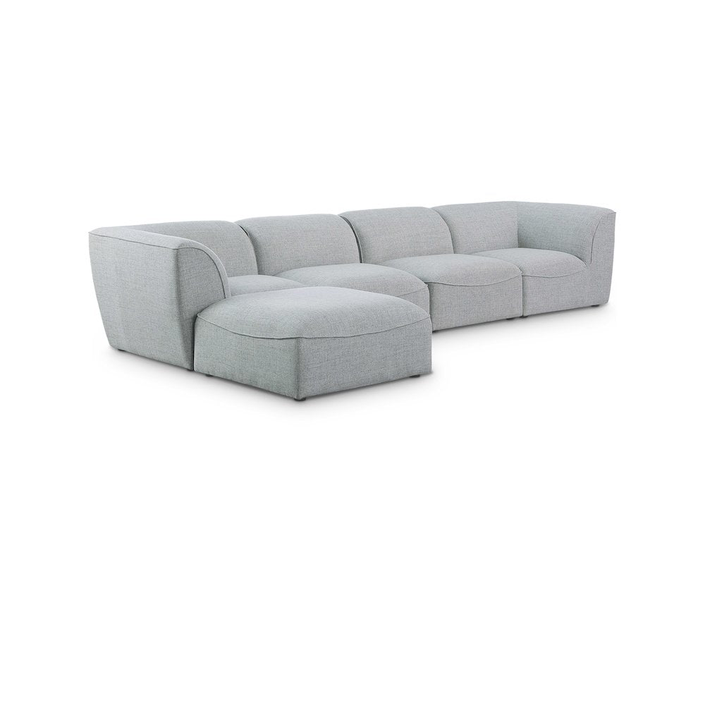 Miramar Grey Durable Linen Textured Modular Sectional