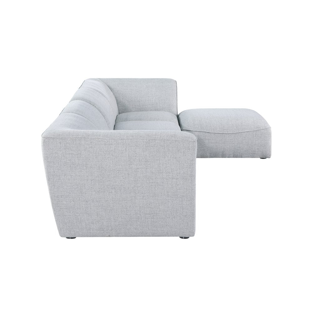 Miramar Grey Durable Linen Textured Modular Sectional