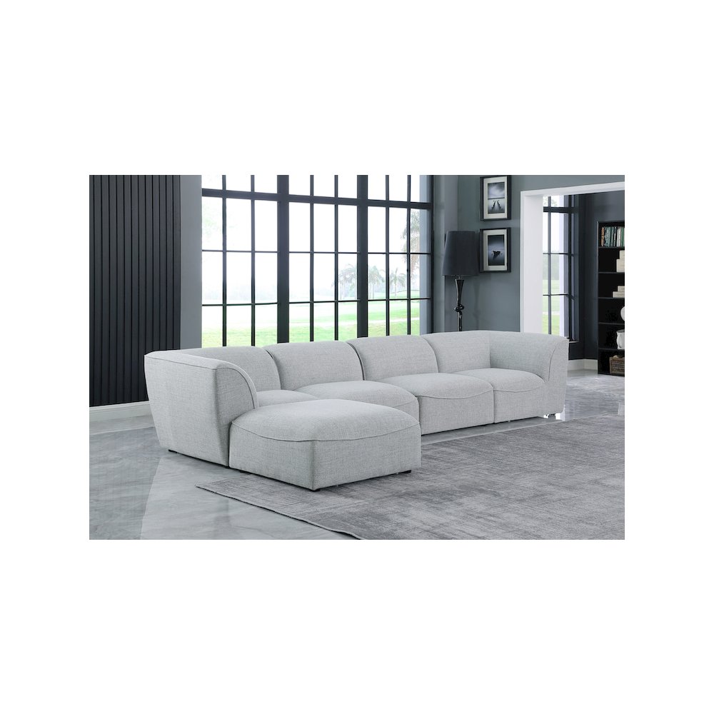 Miramar Grey Durable Linen Textured Modular Sectional
