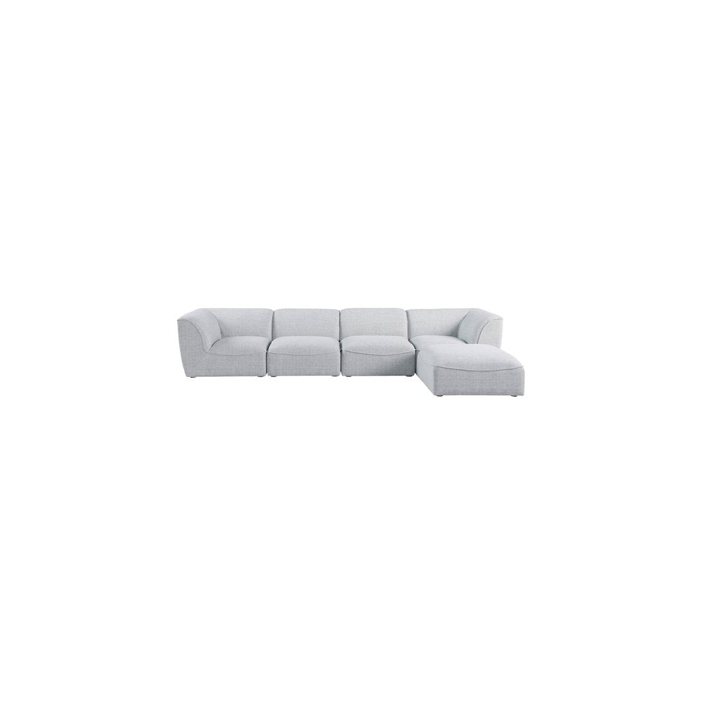 Miramar Grey Durable Linen Textured Modular Sectional