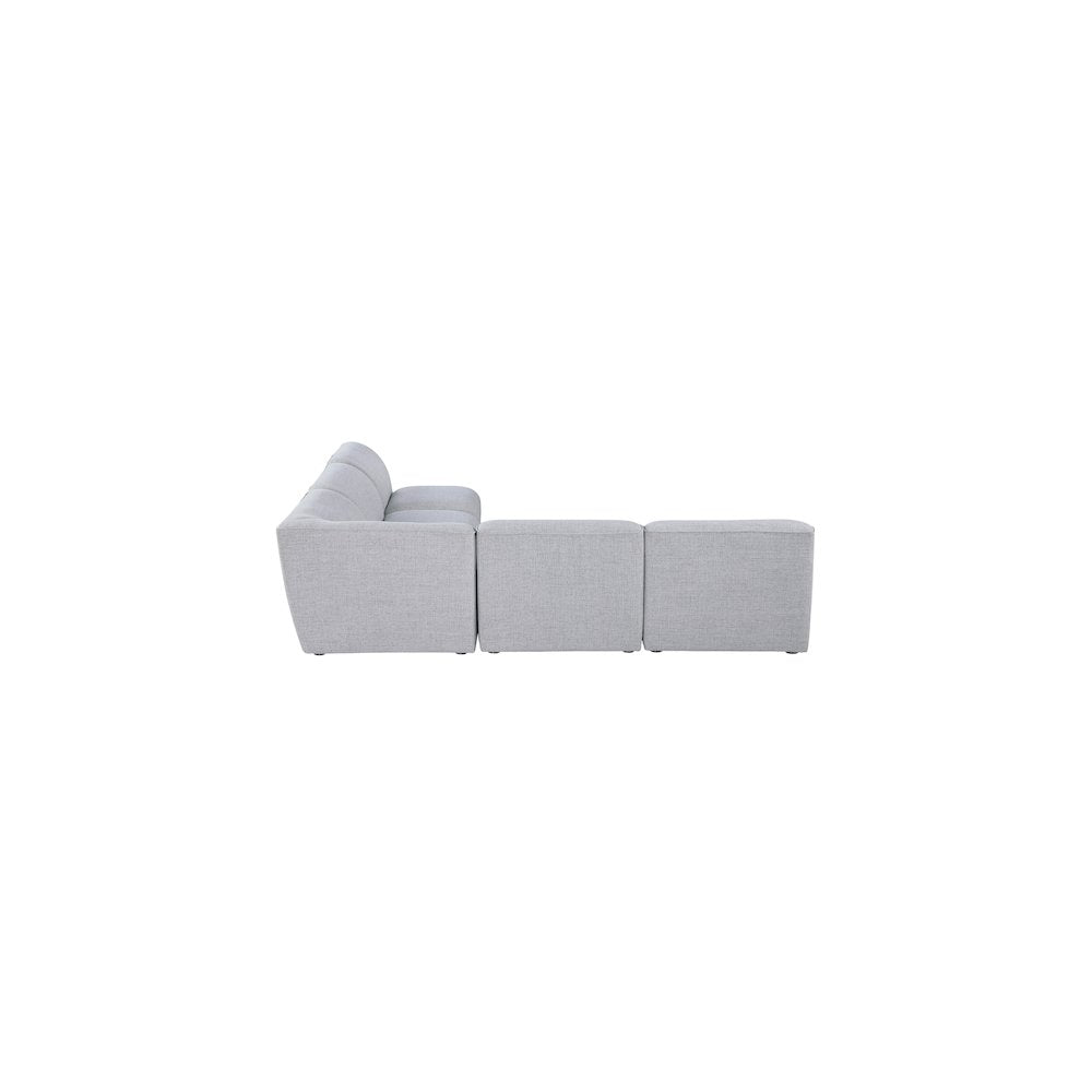 Miramar Grey Durable Linen Textured Modular Sectional
