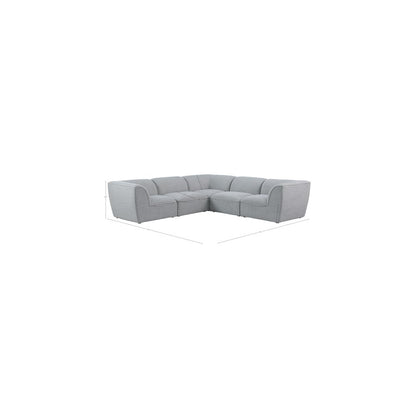 Miramar Grey Durable Linen Textured Modular Sectional