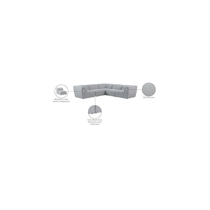 Miramar Grey Durable Linen Textured Modular Sectional