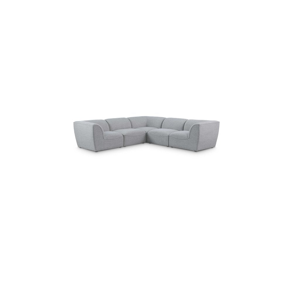 Miramar Grey Durable Linen Textured Modular Sectional