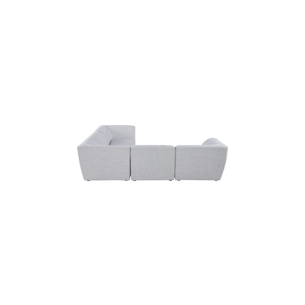 Miramar Grey Durable Linen Textured Modular Sectional