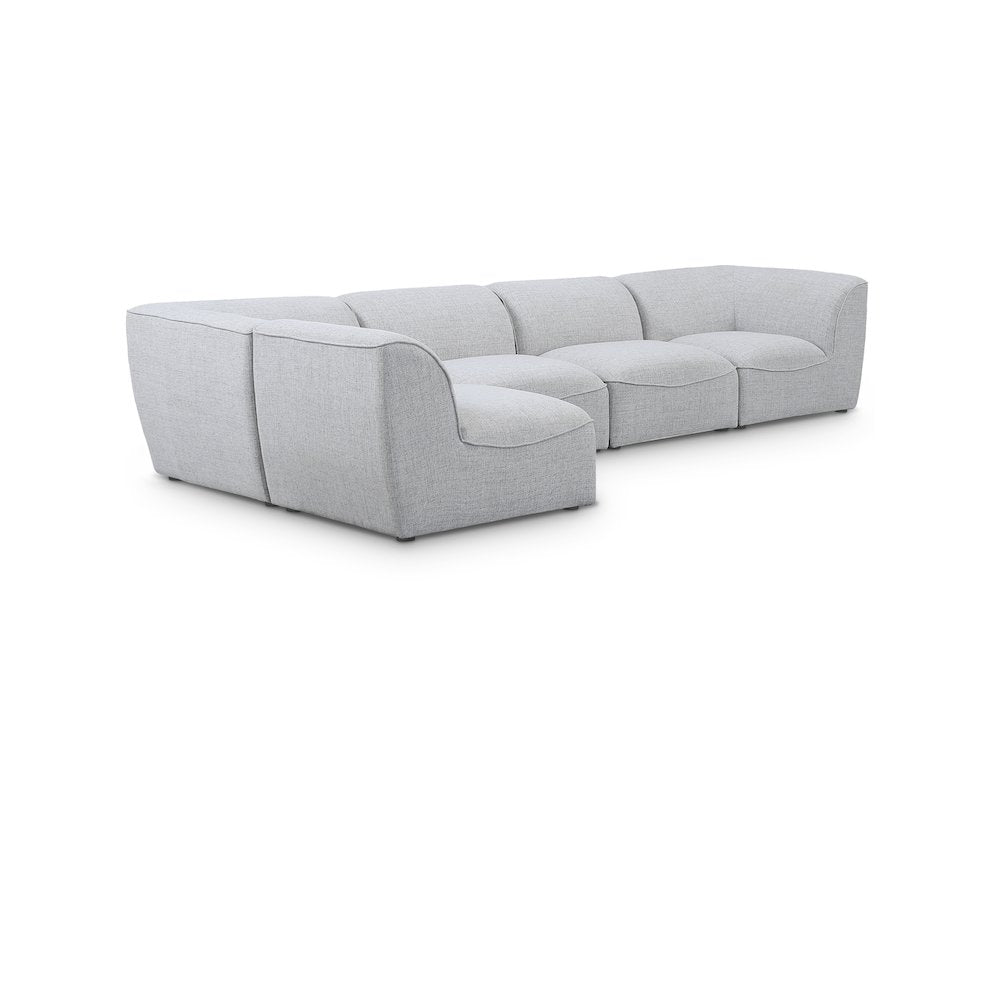 Miramar Grey Durable Linen Textured Modular Sectional
