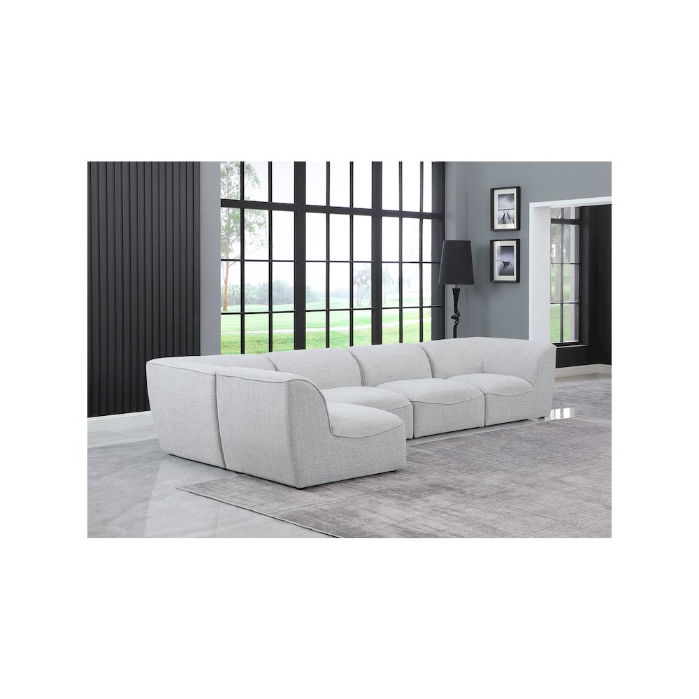 Miramar Grey Durable Linen Textured Modular Sectional