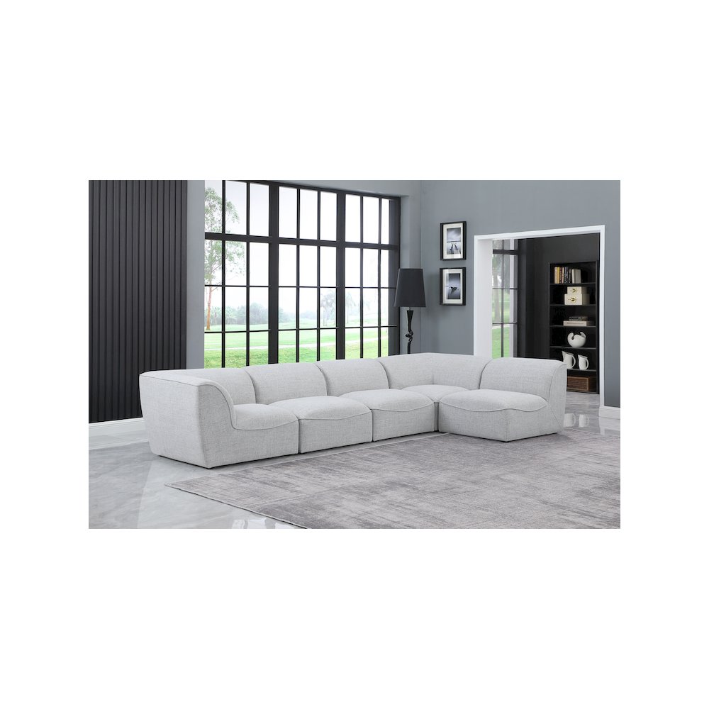 Miramar Grey Durable Linen Textured Modular Sectional