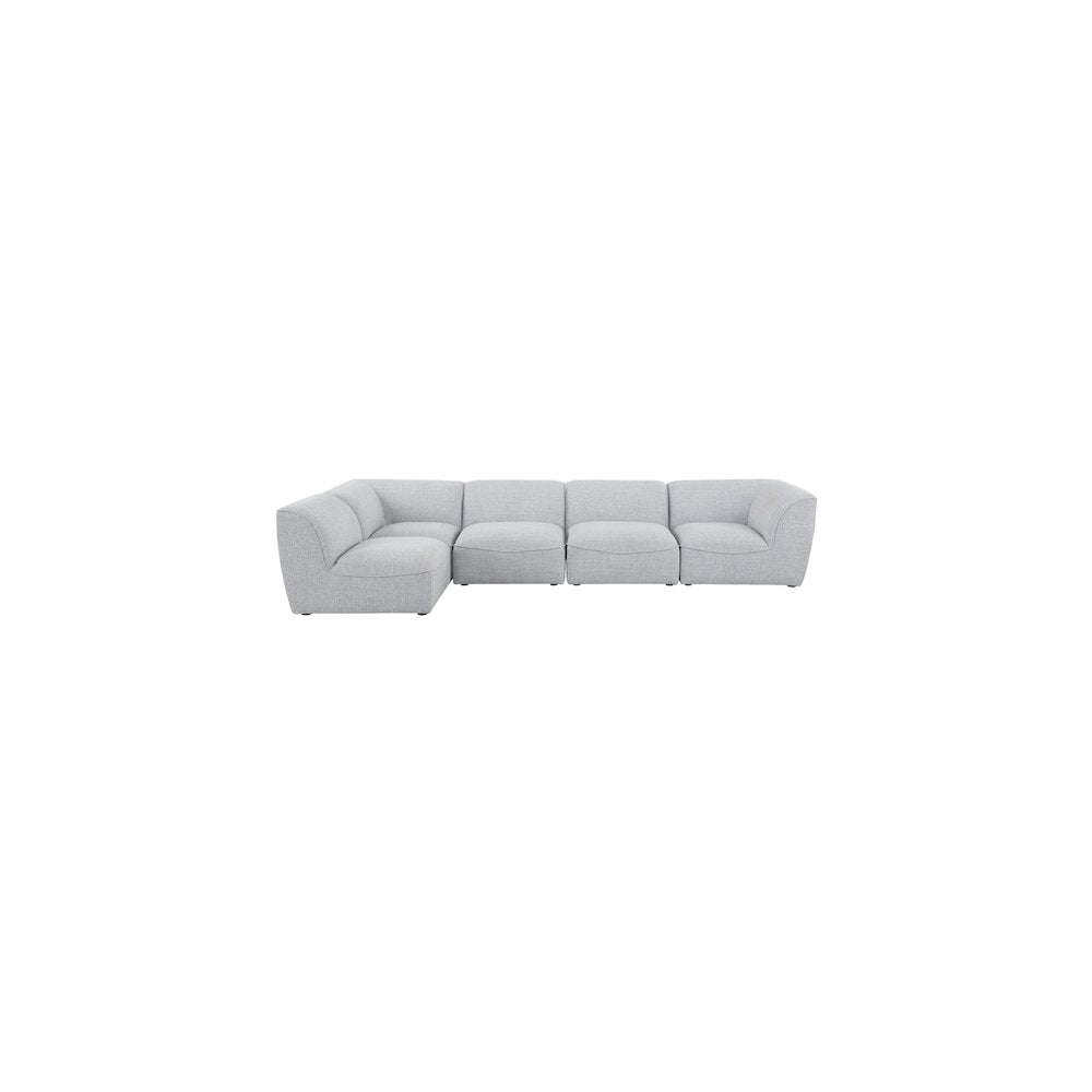 Miramar Grey Durable Linen Textured Modular Sectional