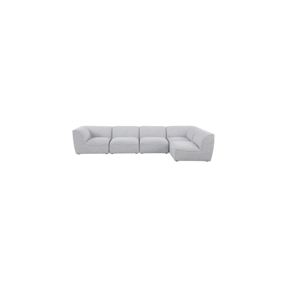 Miramar Grey Durable Linen Textured Modular Sectional