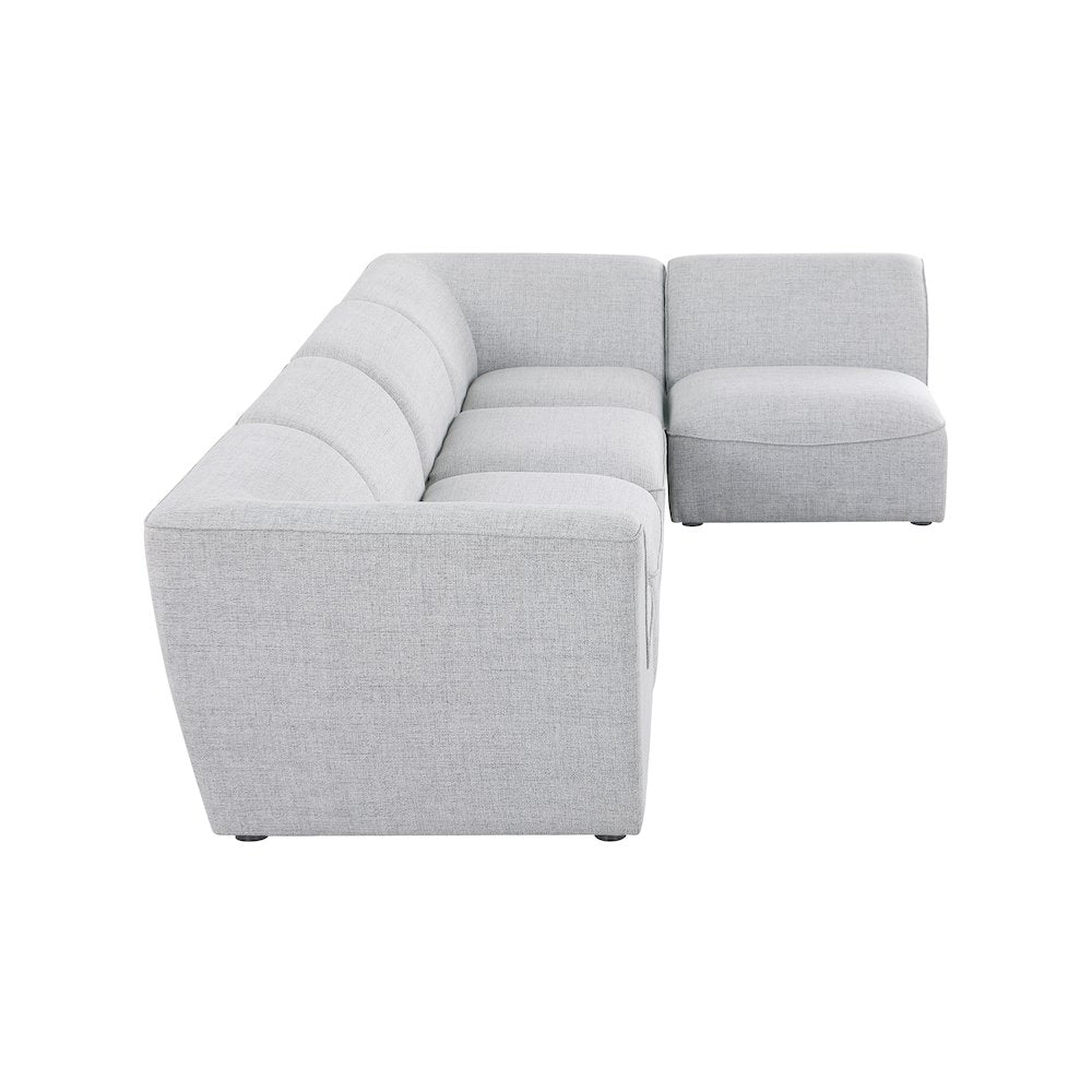 Miramar Grey Durable Linen Textured Modular Sectional