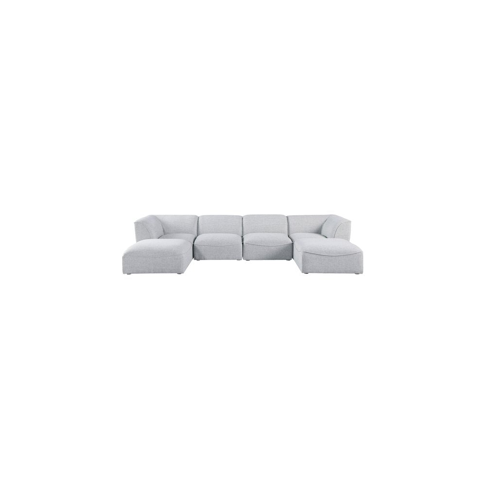 Miramar Grey Durable Linen Textured Modular Sectional